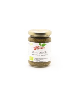 Pesto al Basilico con Pecorino e Mandorle (senza aglio e gluten free) BIO 130 gr